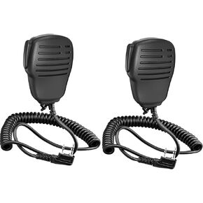 Walkie Talkie Speaker Shoulder mic 2 Pin Microphone Police Hand Ham Mic with 3.5mm Audio Jack for UV-5R BF-888S FPCN30A BAOFENG SAMCOM Kenwood Radio,2 Packs