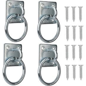Tie Ring Plate,Wall Mounted Block Tie Ring Horse Hitching Ring with Screws for Horse Stall Stable Tack Room and Barn