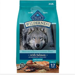 Blue Buffalo Wilderness High Protein Natural Adult Large Breed Dry Dog Food Plus Wholesome Grains, Salmon 24-lb