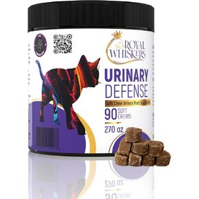 Urinary Defense Soft Chew Supplement for Cats - D-Mannose, Cranberry, Taurine, L-Arginine, & Marshmallow Root - Supports Bladder Health, Urinary Tract Function - 90 Count