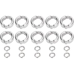 GLOGLOW Bird Foot Rings, 10Pcs Metal Bird Parrots Leg Ring Outdoor Fly Training Activity Opening Clip Accessories for Small Medium Large Birds Training