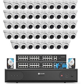 4K 16 Channel PoE Security Camera System for Business, UHD NVR 4TB HDD, AI Human Vehicle Detection, 16x 8MP IP67 Dome Commercial IP Camera with Mic, Night Vision, 24/7 Recording, LY97AX8M1616
