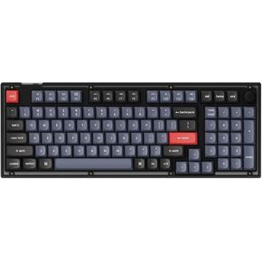 Keychron V5 96% Layout Custom Wired Mechanical Keyboard with Knob, 100 Keys RGB Backlight QMK/VIA Programmable Macro, Hot Swappable K Pro Brown Switch PBT Keycaps for Mac Windows (Frosted Black)