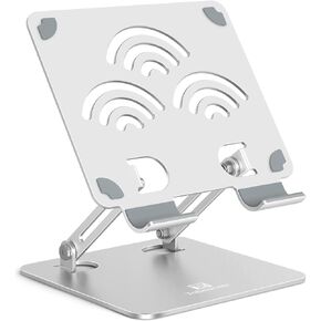 Tablet Stand, Adjustable Tablet Holder for Desk – Premium Aluminum, Portable Holder for iPads, Kindle, Switch, and Smartphones, Fits 4-12" Devices (Silver, Pro Size)