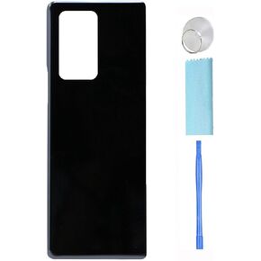 Suit for Samsung Galaxy Z Fold 2 5G Back Cover Housing Battery Door Glass Replacement Parts + Glue + Tools (Black)