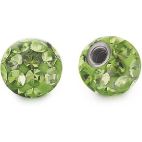 COTTVOTT 2Pcs 4mm(16G) 6mm(14G) 8mm(14G) Body Piercing Jewelry Replacement Sparkling Crystal Screw Balls