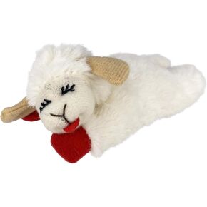 Multipet Lamb Chop Dog Plush Toy - Squeaky Dog Toy for Small & Medium Dogs - Extra Soft Plush Dog Toy - Stuffed Animal Dog Toy for Cuddling & Playing - Cute Pet Toy (10", Cream, 5 Squeakers)