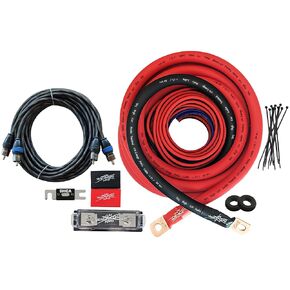 Sky High Car Audio Oversized 1/0 G AWG Amp Kit Twisted RCA Red/Black