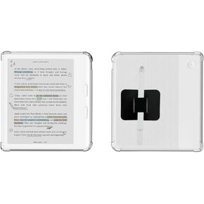 Clear Case for Kobo Libra Colour with Stylus Pen Holder, Libra Color Ereader Cover E-Reader 7 Inch Pencil Case Reinforced Corners Skin TPU Sleeve 2024 (Black)