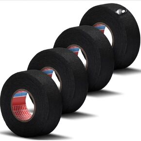 4 قطع شريط قماشي لشريط عزل السيارة باللون الأسود، شريط تسخير سلكي ذاتي اللصق لحزام الأسلاك، دراجة نارية للاستخدام المنزلي (19 مم × 15 م) in Kuwait