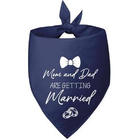 Mom and Dad are Getting Married Dog Wedding Bandana Blue Dog Bandana Engagement Gift Funny Dog Bandana Wedding Photo Prop Pet Scarf Accessories for Pet Dog Lovers Gifts