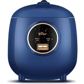 Bear Rice Cooker 2-Cups Uncooked, 1.2L Small Rice Cooker with Non-stick Coating, BPA Free, Portable Mini Rice Cooker, One Button to Cook and Keep Warm Function, White