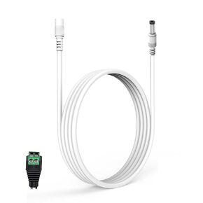 LONNKY 3FT 1M DC Power Extension Cable, 5.5mm x 2.1mm Male to Female Extension Power Cord for CCTV Camera IP WiFi Camera DVR LED Strip, DC Power Supply Adapter Extender Cable (3ft, White)