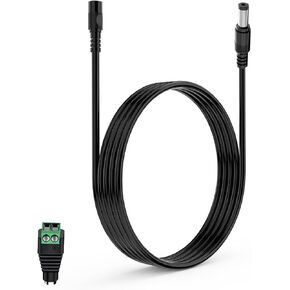 LONNKY 3FT 1M DC كابل تمديد الطاقة، 5.5 مم × 2.1 مم ذكر إلى أنثى تمديد سلك الطاقة لكاميرا CCTV IP WiFi كاميرا DVR LED قطاع، DC كابل تمديد محول التيار الكهربائي (3 أقدام، أبيض) in Kuwait