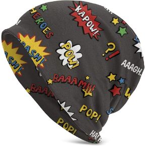 Superhero Colorful Fun Print Beanie Hats Knit Hat Cap for Men and Women