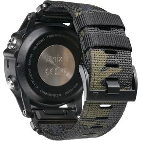 22mm Nylon Watch Band Compatible for Garmin Fenix 8 47MM/7/6/6 Pro/5/Epix Gen 2 Band, Camouflage Quickfit Bands for Forerunner 935/945/Approach S62/S60/MARQ