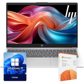 HP 15.6 inch Laptop with Free Microsoft 365| 32GB RAM, 128GB SSD with 128GB External Drive| Intel Quad-Core Processor| HDMI| USB-C| Intel UHD Graphics| LED Backlight| Windows 11 H