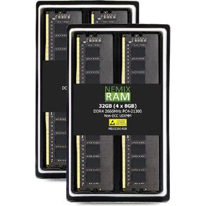 NEMIX RAM 16GB (2X8GB) DDR4 2666MHz PC4-21300 1Rx8 1.2V CL19 288-PIN Non-ECC Unbuffered UDIMM Desktop PC Memory KIT in Kuwait