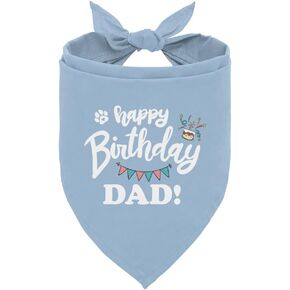 Happy Birthday Dad Dog Bandana, Dad's Gift Dog Bandana, Pet Scarf Accessories, Printed Dog Bandanas Gift for Dog Birthday Party, Dog Bandana Gift for Small Medium Dog (D63)