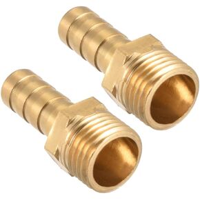YOKIVE 2 Pcs Barb Hose Fitting, Brass Barbed Air Hose Barb Fitting Connector Adapter, Great for Transporting Water Fuel, (Gold, 6mm Barbed x G1/8 Male) in Saudi Arabia