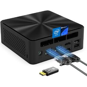 Mini PC, Intel 12th Alder Lake N100 (up to 3.4GHz), 16GB DDR4 RAM 512GB M.2 SSD Dual LAN, Mini Desktop Computers Windows 11, 4K Triple Display, Type-C, WiFi 6, BT 5.2, Micro PC for Home Office