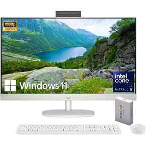 HP 27" All-in-One Desktop Computer, FHD IPS Display, 12-core Intel Ultra 7-155U Processor, 32GB DDR5, 1TB SSD, Wi-Fi 6, HDMI, Wireless KB&Mouse, Windows 11 Home, + 500G P500 Portable SSD