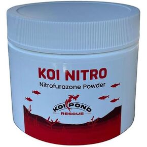 KOI Nitro (50 Grams) Nitrofurazone Powder, Effective Fish Treatment for Bacterial Infections in Koi and Ornamental Fish