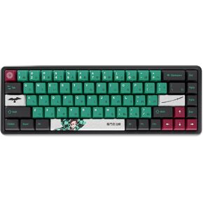 Team Liquid Demon Slayer Kimetsu No Yaiba Tanjiro PBT Dye Sub Keycaps for Mechanical Gaming Keyboards, Cherry MX Switches, Custom Side Print, ANSI ISO Support, US Layout - Officially Licensed