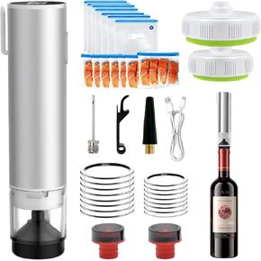 39 PCS Handheld Vacuum Sealer, Portable Wireless Food Vacuum Sealer Machine with Vacuum Bag,Wide Jar and Wine Bottle for Food Save and Storage