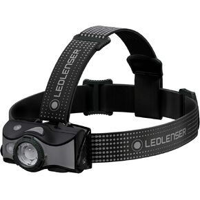 Ledlenser, MH7 Lightweight Rechargeable Headlamp with Removable Headstrap, High Power LED, 600 Lumens, Backpacking, Hiking, Camping, Black/Gray