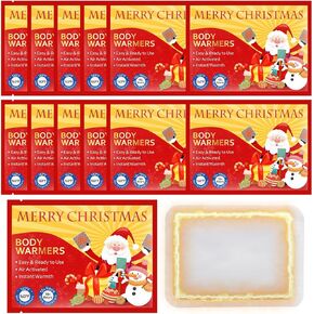 Nuanchu Christmas Body Warmers with Adhesive Air Activated Warmers up to 10 Hours of Heat Disposable Body Warmers for Christmas Cold Weather Gift