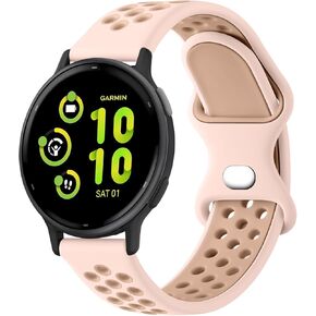 Vancle for Garmin Vivoactive 5 / Vivoactive 3 Watch Band, Garmin Forerunner 165 245 Watch Band, Garmin Venu 2 Plus/Venu Sq/Venu Watch Band, 20mm Soft Silicone Sport Replacement Strap for Women Men