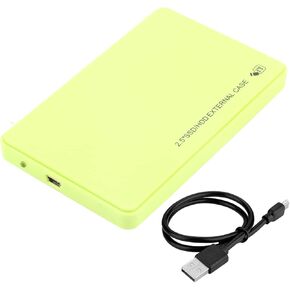 External Hard Drive Enclosure, 2.5inch SSD Enclosure SAT Enclosure SSD External Case USB 2.0 Hard Drive Case Solid State Drive Enclosure(Green)