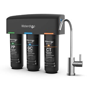 Waterdrop WD-TSA-UF 0.01 μm Ultra Filtration Under Sink Water Filter, Under Sink Water Filtration System-9-Stage Filtration, Reduces Chlorine, Taste and Odor, Fluoride, Advanced USA Tech