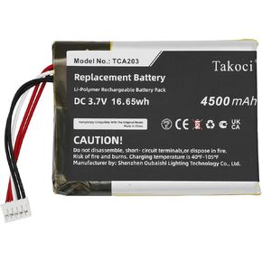 Replacement Battery Compatible with Technicolor TCA203, TCA203COMG,fits Part No BP-TCA-12/2510 SN, 3.7V 4500mAh / 16.65Wh