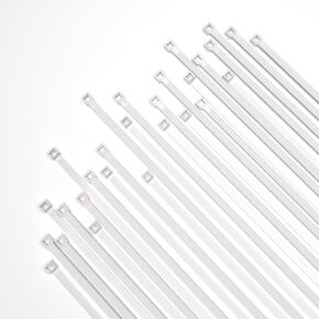 500 PCS White Nylon Zip Ties - Durable Outdoor 18 Inch - 40lbs Tensile Strength - Heavy Duty for Home, Fence, Green Plants -68°F to +185°F