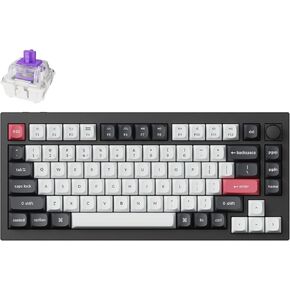 Keychron Q1 HE QMK Wireless Custom Mechanical Keyboard with Knob, 2.4 GHz/Bluetooth/Wired 75% Layout Hot-Swappable Programmable RGB Backlit Gateron Magnetic Switches for Mac Windows, Shell White