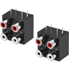 uxcell AV Concentric Outlet 4 RCA Female Jack 6 Pin Connector Socket Panel Mount 2pcs