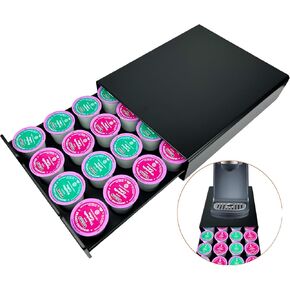 Coffee Pod Drawer for Nespresso Vertuo Pod Holder Hold Up to 36 Large or 40 Small Vertuo Capsules, Coffee Pod Holder Compatible with Dolce Gusto Capsules, K-Cup Pods for Kitchen & Coffee Bar