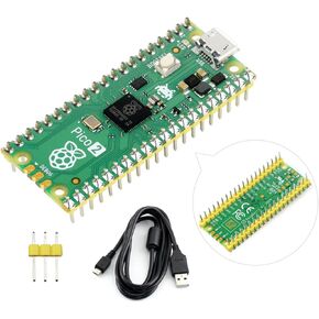 Waveshare Raspberry-Pi-Pico-2-M, Compatible with Raspberry Pi Pico 2 Microcontroller Board, Based On Official RP2350 Chip, Dual-Core & Dual-Architecture Design, 3 Items