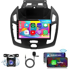 Android 13.0 Double Din Car Stereo - 9 Inch Touch Screen Car Radio Android Auto CarPlay Car Audio Multimedia Receiver with GPS Bluetooth ＆ Backup Camera for Ford Transit Connect 2014-2018