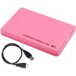 HDD External Enclosure Hard Disk Drive Box Case, 2.5 inch SATA SDD Adapter USB3.0 Hard Disk Box Enclosure 5Gbps SATA HDD SSD Mobile External Case for Notebook Desktop PC (Red)