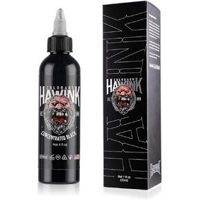 HAWINK Black Tattoo Ink 4oz(120ml) Vegan-Friendly USA Standard Pigment Tattoo Supplies Super Black TI203-120-002