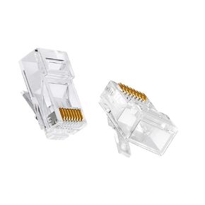RJ45 Cat6 Network Plug Adapter 8P8C Cat 6/6E RJ45 Non-Pass Through Connector Gold Plated Ends for Stranded UTP Solid Network Cable 20pcs