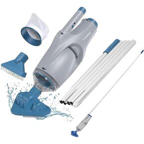 KOKIDO 5 in 1 Rechargeable Spa Hot Tub Vacuum Cleaner Set with 3 Hand Tools, IPX8 Safety for Warm/Cold Water, Cleaner Ideal for Inflatable Spas, Hot Tubs and Small Pools, for Debris and Sand XV100