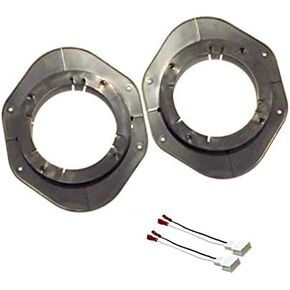 ASC 6+-Inch 6" 6.5" 6.75" Car Speaker Install Adapter Mount Bracket Plates and Speaker Wire Connectors for Front Door Speakers- Made for Ford: 2015-2022 F-150 and 2017-2021 F-250/F-350/F-450