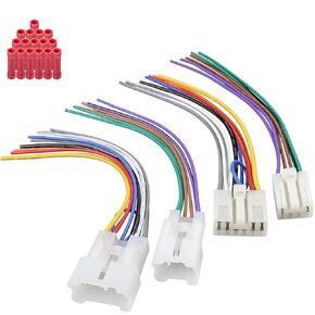 Radio Wiring Harness Kit 10Pin 6Pin Female to Male Stereo Connector Compatible with Toyota 92-19, Aftermarket Car Radio Wire Harness Adapter Plug for Subaru 12-19