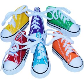 Super Bird Creations SB50009 Sneaker Bird Toy - Durable Safe Chew Toy - Ideal for Cockatiels Parakeets Parrots Small to Large Birds, Encourages Foot Dexterity - Vibrant Colors 3"x1-1/2x1-3/8" (6 Pack)