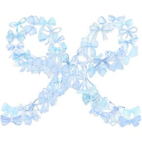56pcs Blue Coquette Bow Stickers in Varied Styles, Aesthetic Bow Stickers for Water Bottle Laptop Scrapbooking Bow Party Decorations