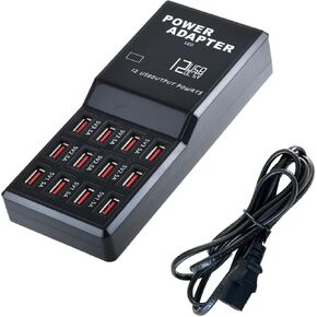 MaxLax USB Charger Station,12-Port 60W Multiple USB Charging Station,Multi Ports USB Charger Charging for Smartphones，Tablets，and Other USB Devices.